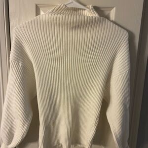 Petal & Pup Cream Ribbed Turtleneck Sweater